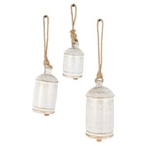 Rustic White Hanging Christmas CowBells